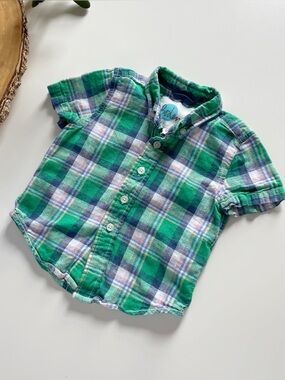 Mini Boden Linen Plaid Summer Shirt | 2/3